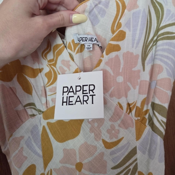 BNWT Paper Heart multi-colored floral maxi dress Size x-small - Picture 6 of 7